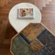 Vintage oak and slate coffee table