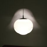 White glass Wave pendant lamp by Koch and Lowy for Peill and Putzler