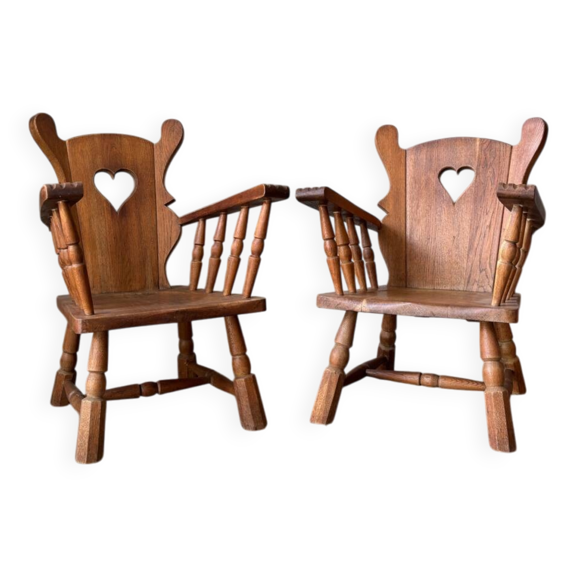 Brutalist armchair pair, 1950s