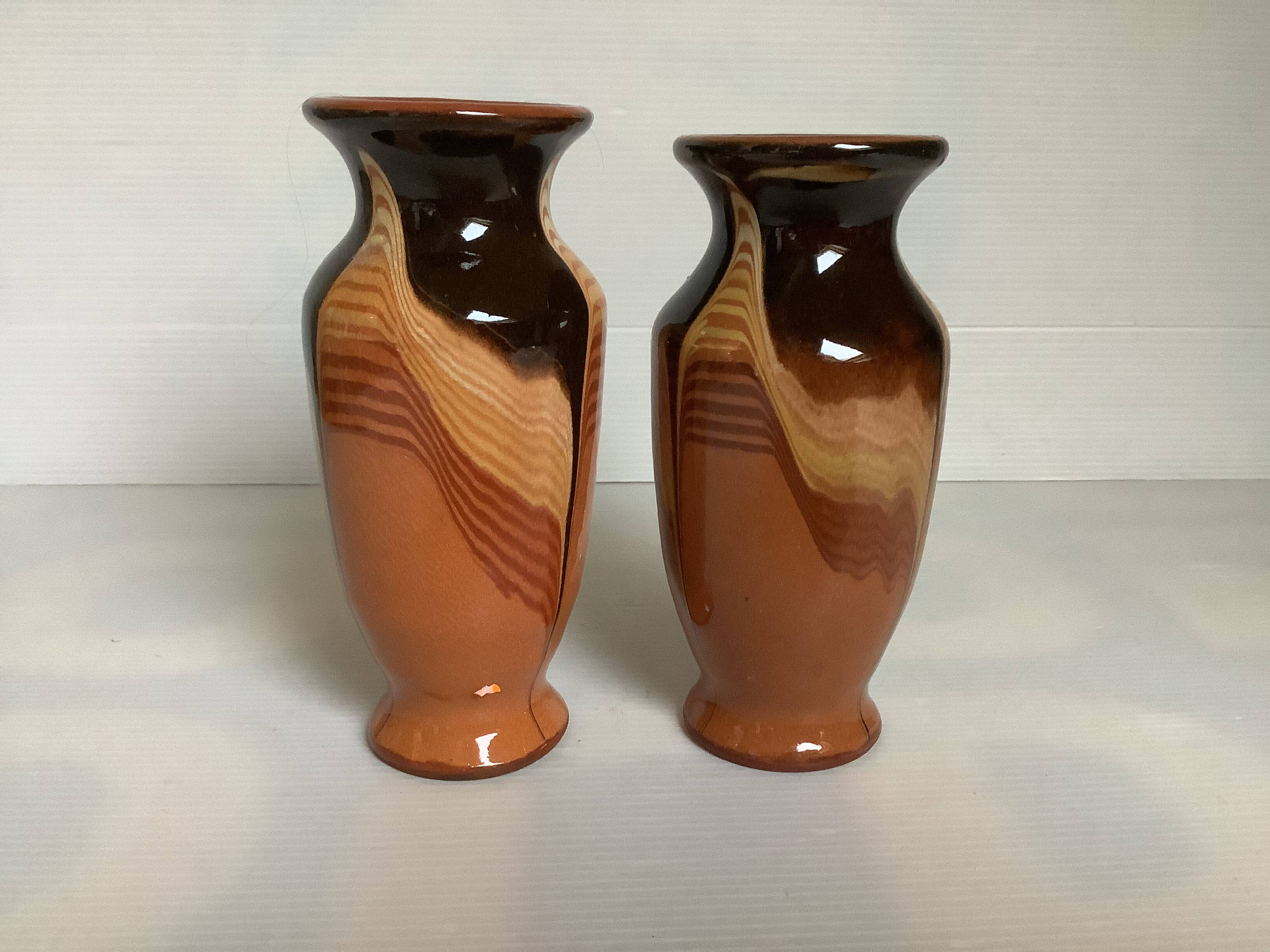 Paire de vases céramique émaillée