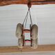 Lustre vintage scandinave en teck et perspex
