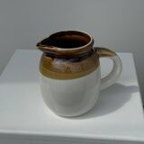 Small two-tone white and brown pitcher Made in China
