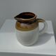 Small two-tone white and brown pitcher Made in China
