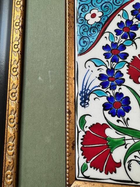 Hand painted Iznik ceramic frame from Türkiye