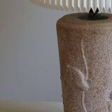 Vintage modern French table lamp in stone with elephant patterns, 1970s.