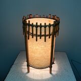 Lampe rotin Louis Sognot design 50's 60's