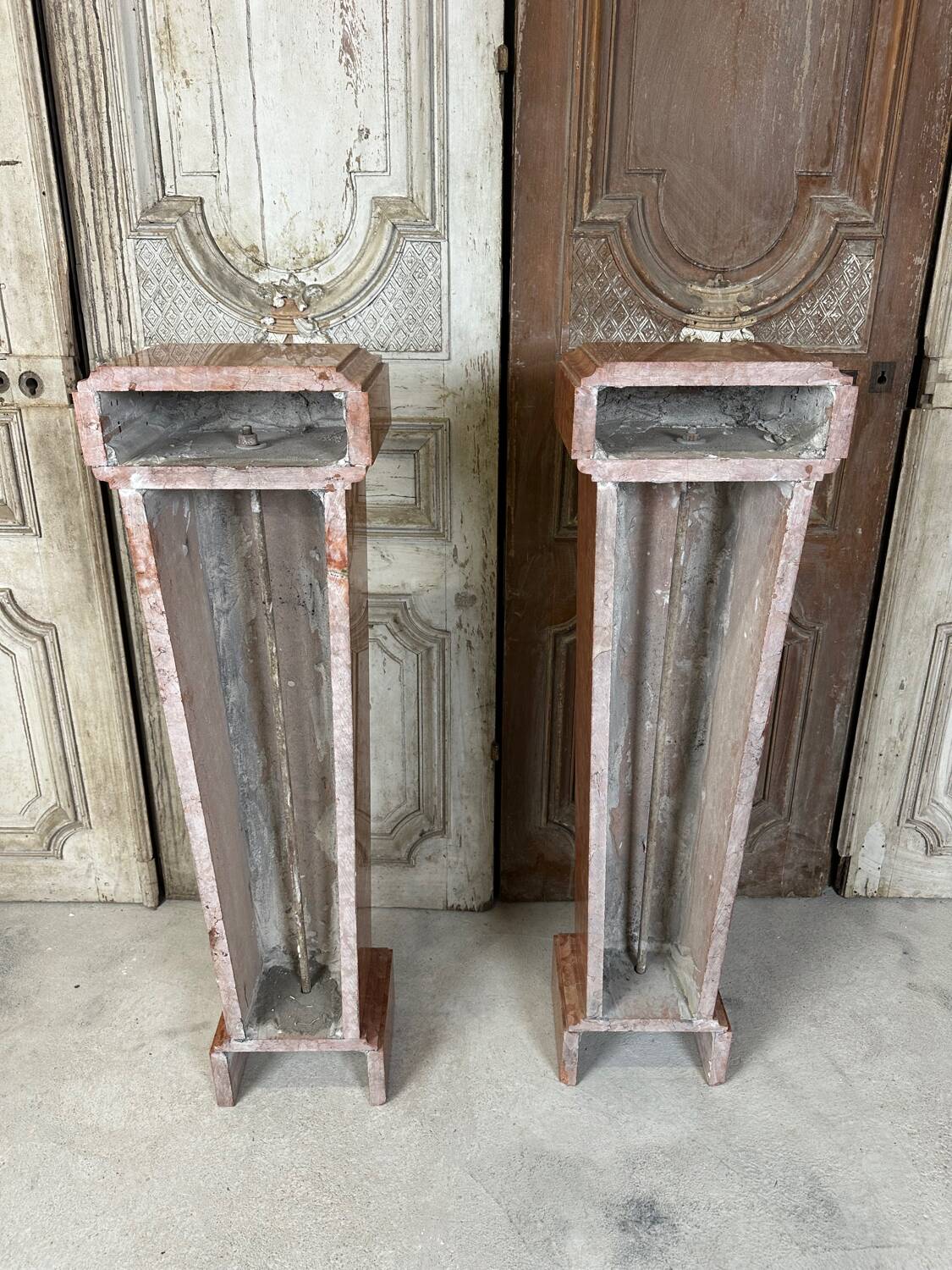 Pair of 20th century marble columns