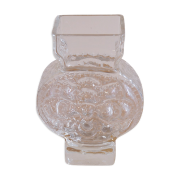Vase finlandais vintage en verre 1970