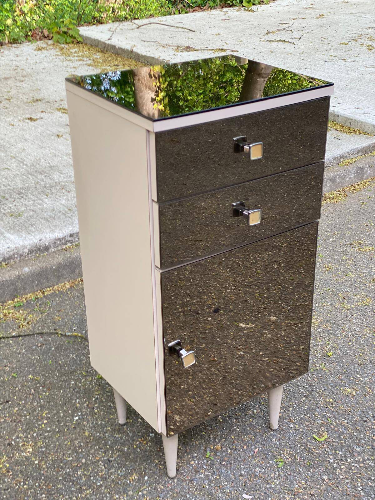 Commode italienne avec miroir des années 70