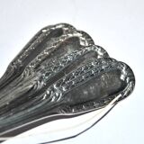 Set of 6 old teaspoons in silver metal - tulip frieze - Goldsmith Boulenger 1900 14cm