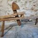 Antique French carpenter's easel – pine and oak carpenter's workbench – 19th century