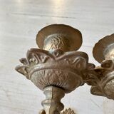 Pair of brass wall candle holders