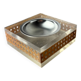 Christian Dior style lucite & rattan ashtray, circa 1970s