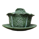 Soup-tureen cabbage ceramic and flat slip