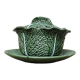 Soup-tureen cabbage ceramic and flat slip