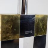 Geometric lamp in silver and gold metal. 1970s.