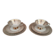 Head to head in porcelain Bavaria 6 pieces floral decoration and gilding