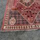 Large red Persian wool rug with red geometric design 2.97 x 2.05 m