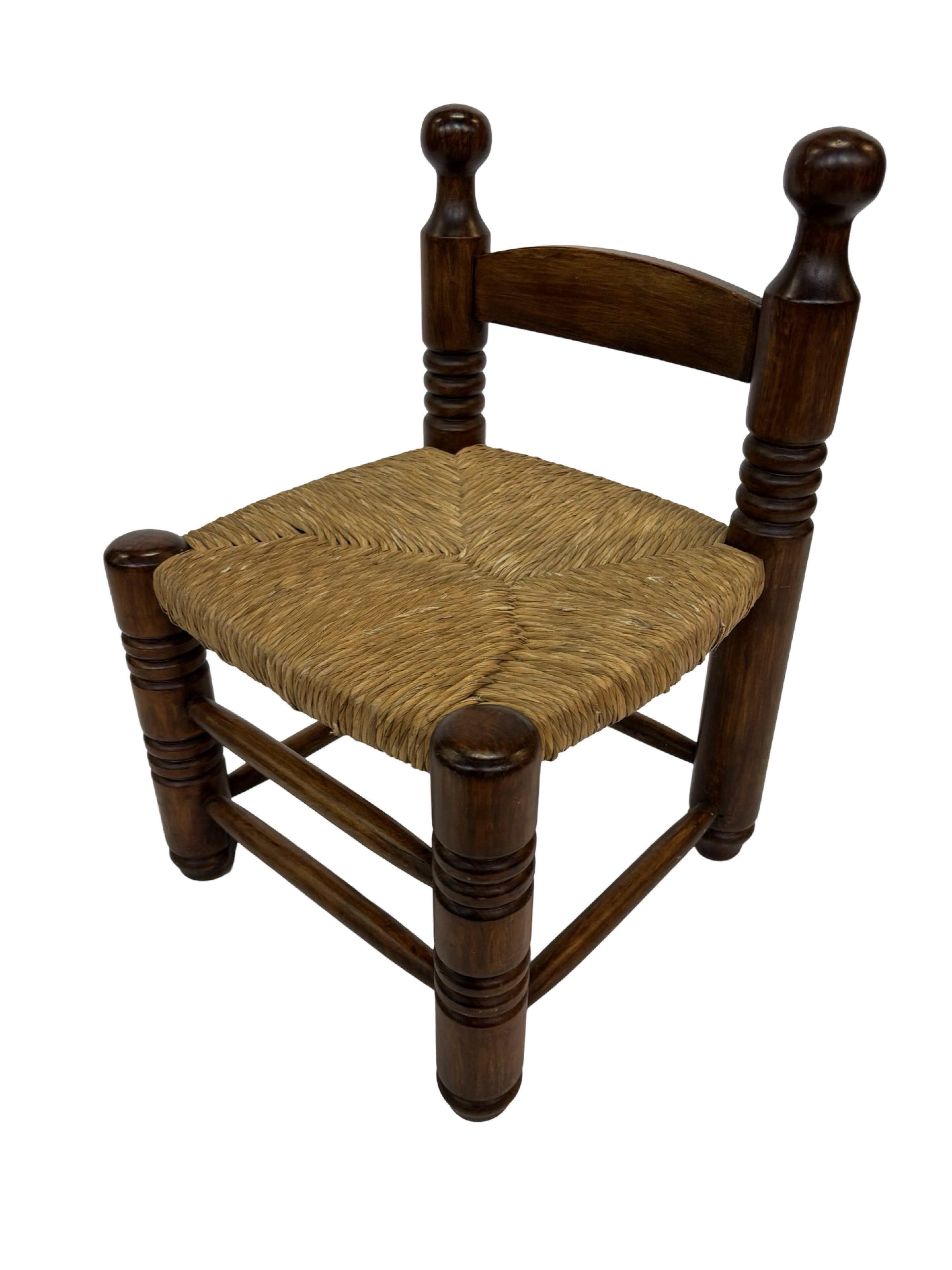 Vintage French wicker chair Charles Dudouyt Design