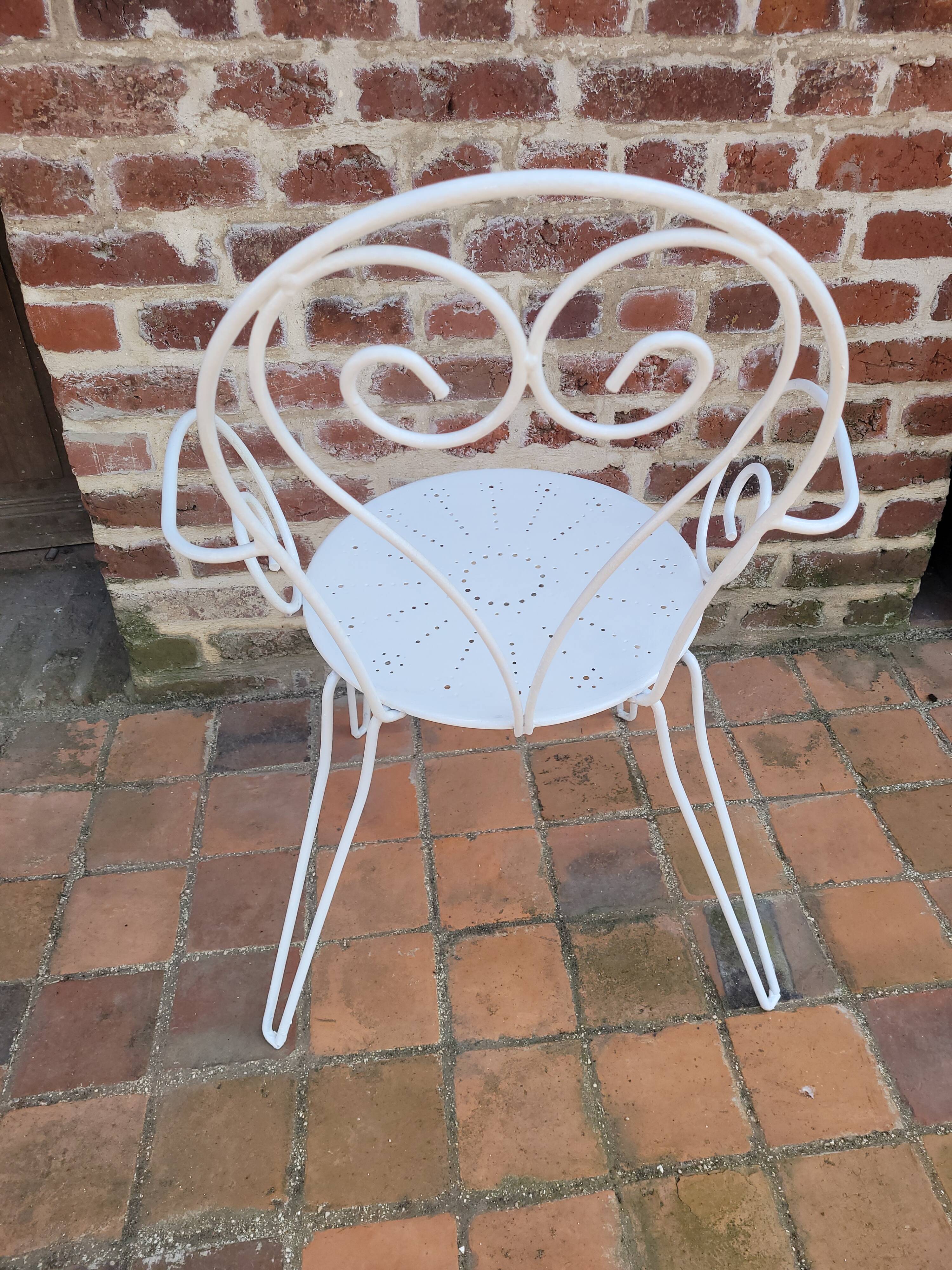 Wrought iron garden armchair
