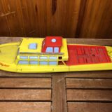 Old Toy Boat Tin MS Helgoland A Remontoir 1950 Vintage #A600