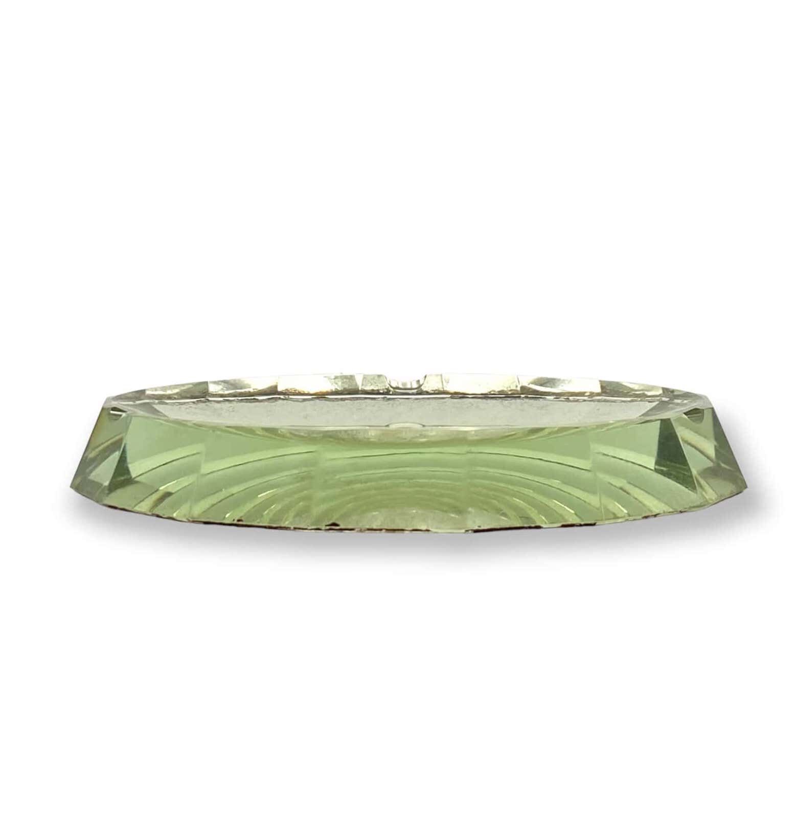 Modern mirrored crystal beveled ashtray, Italy 1940s