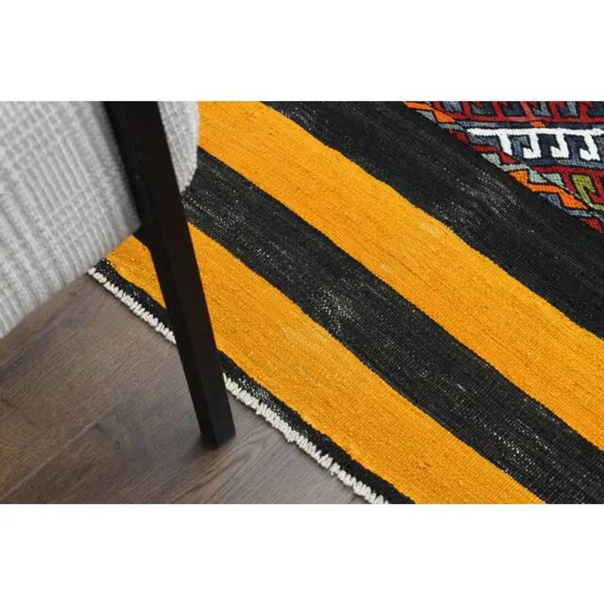 1970s Vintage Turkish Oushak Handmade Wool Cotton Orange Runner Rug 136x327