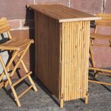 Bamboo counter or bar. (With 2 folding high chairs)
