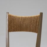 Pair of straw chairs, geneviève pons, 1950s