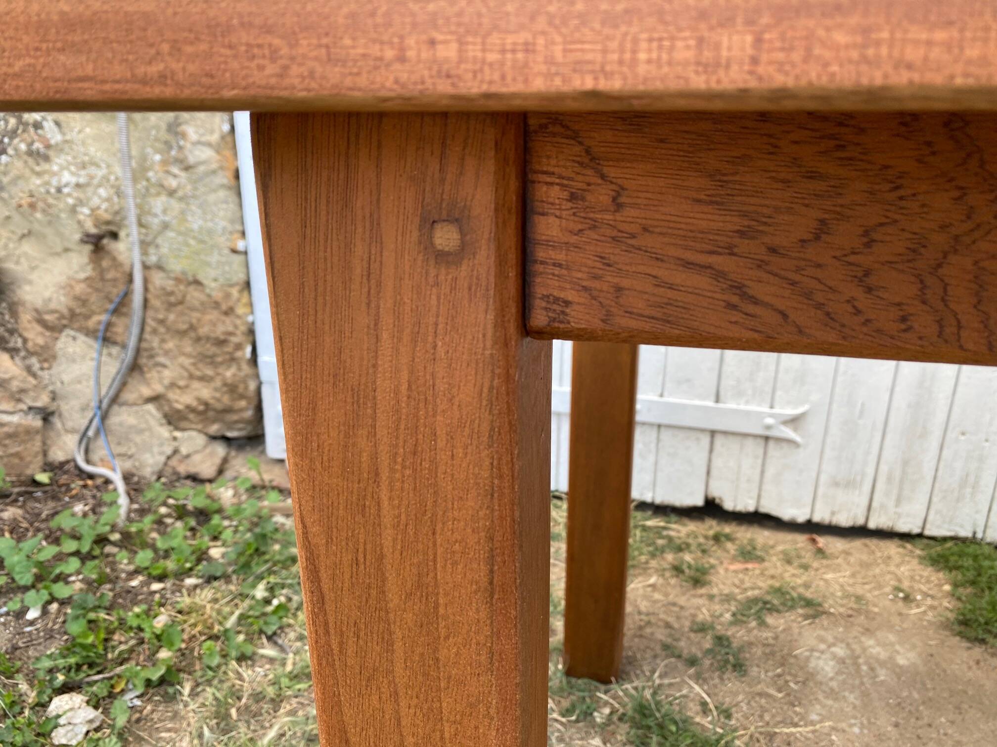 Vintage solid teak table 135x79cm an80