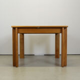 Table à manger extensible en chêne carré, Italie années 1970
