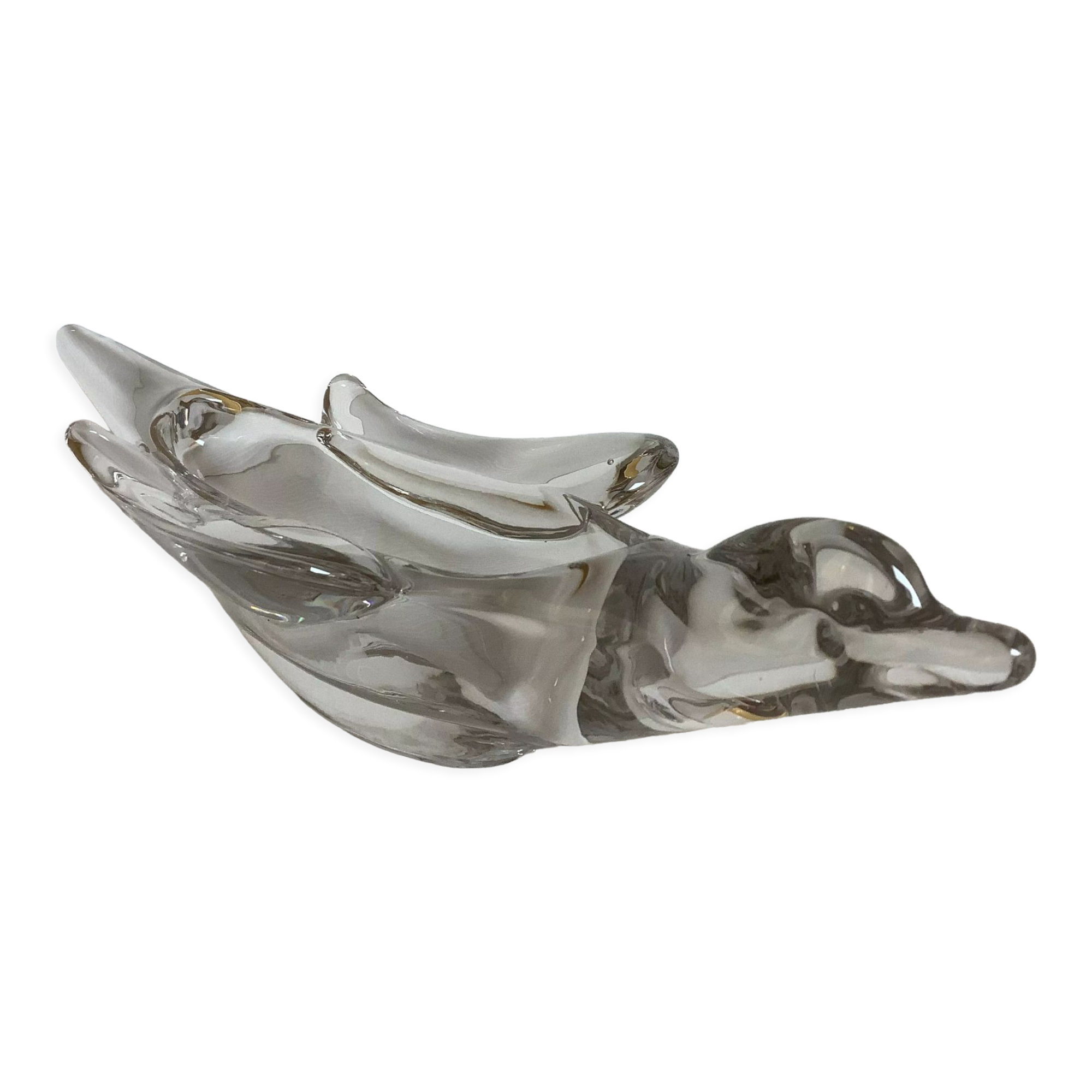 Trinket bowl swallow crystal valves the chatel France