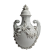 Vase décoratif de style baroque en porcelaine blanche émaillée, 26 cm