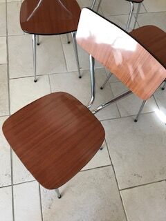 Lot of 4 formica chairs by Tublac