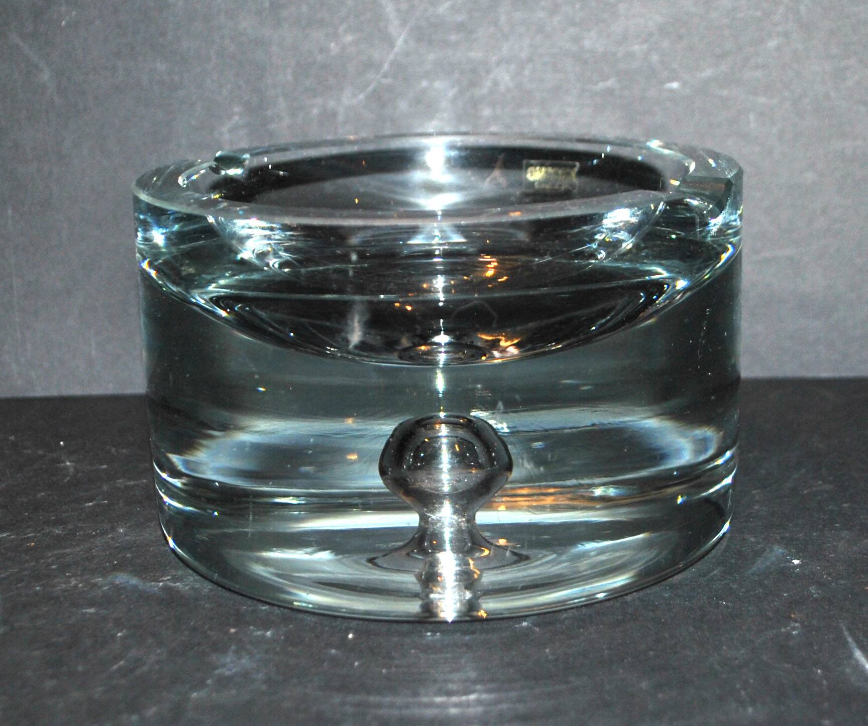 Design ashtray in blown glass krosno poland art verrier poland