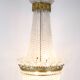 Antique Prism Chandelier Decorated In Brass, Bronze & Crystals From 1890s
