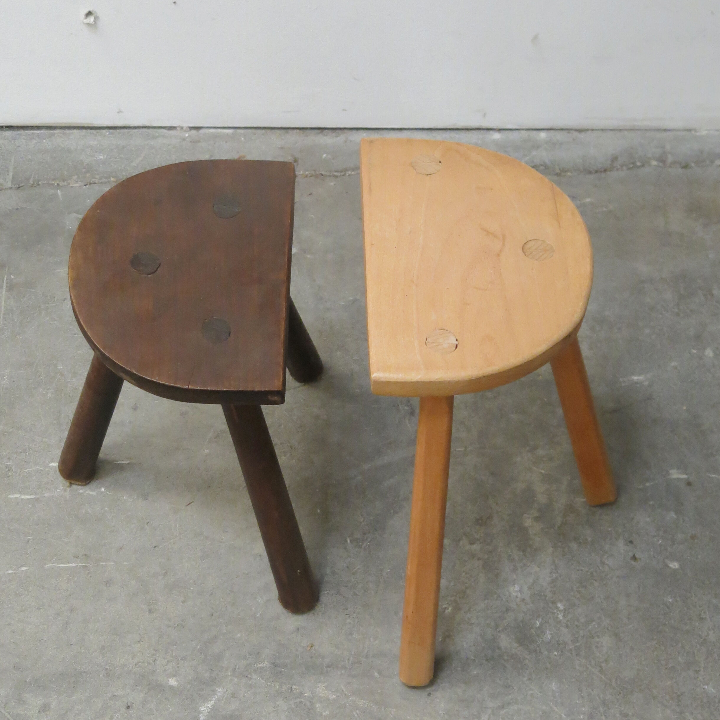 Duo of tripod stools