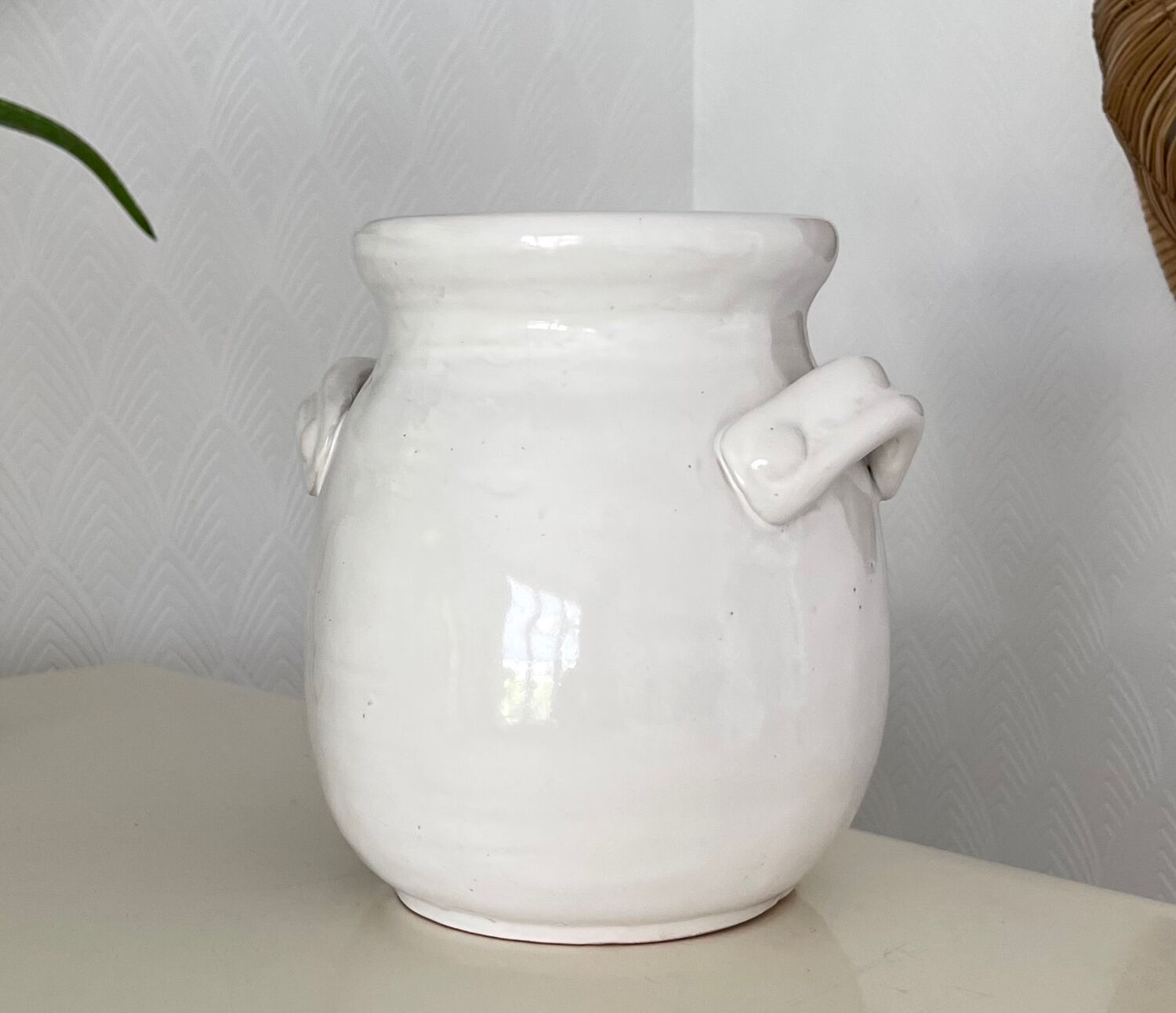 Glazed terracotta pot