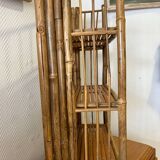 Bamboo standing shelf from the 60s