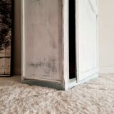 White hosiery cabinet renovated blue interior