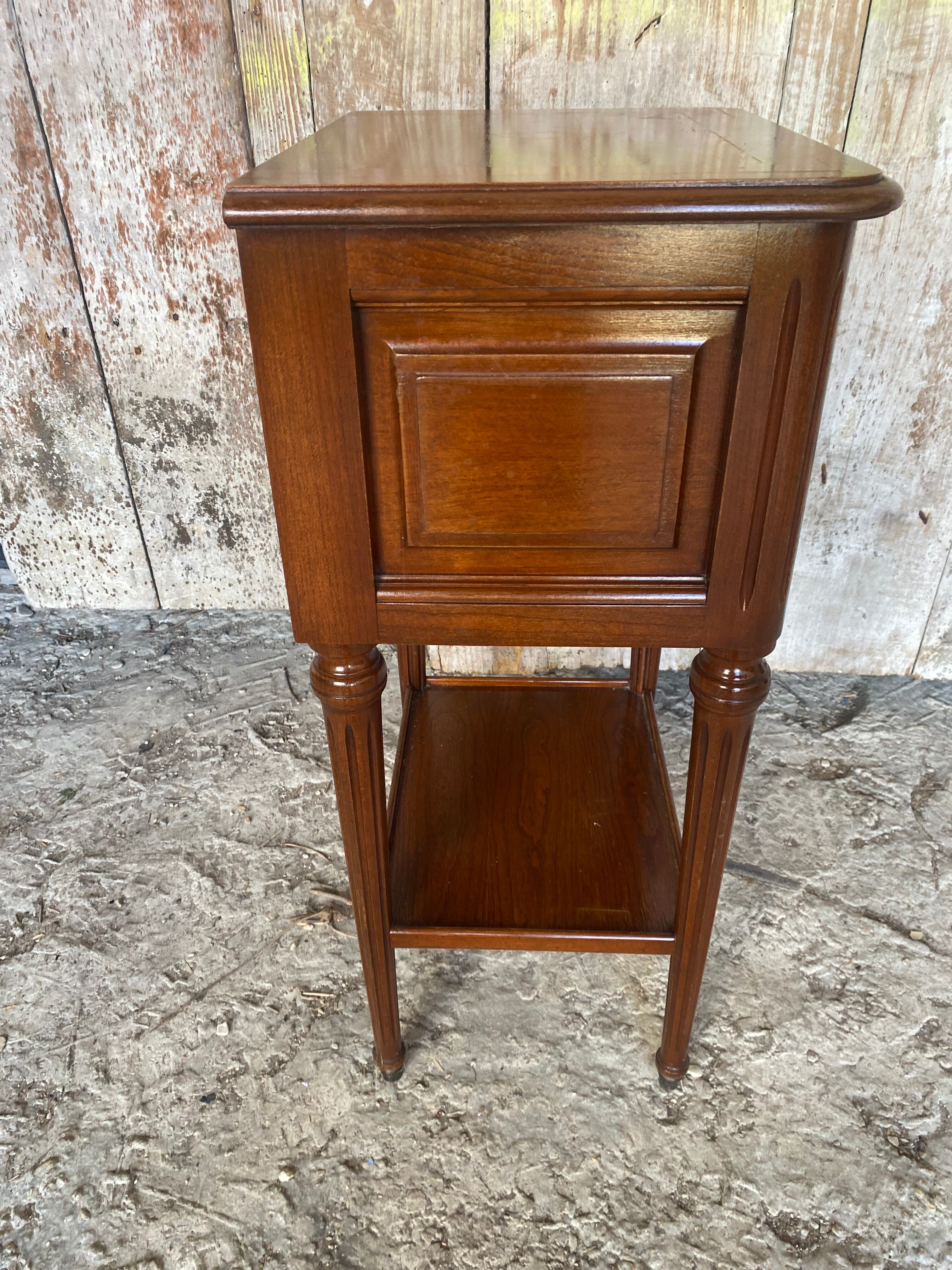 Antique Nightstand TRICOIRE Louis XVI Style Wood 2 Drawers Vintage
