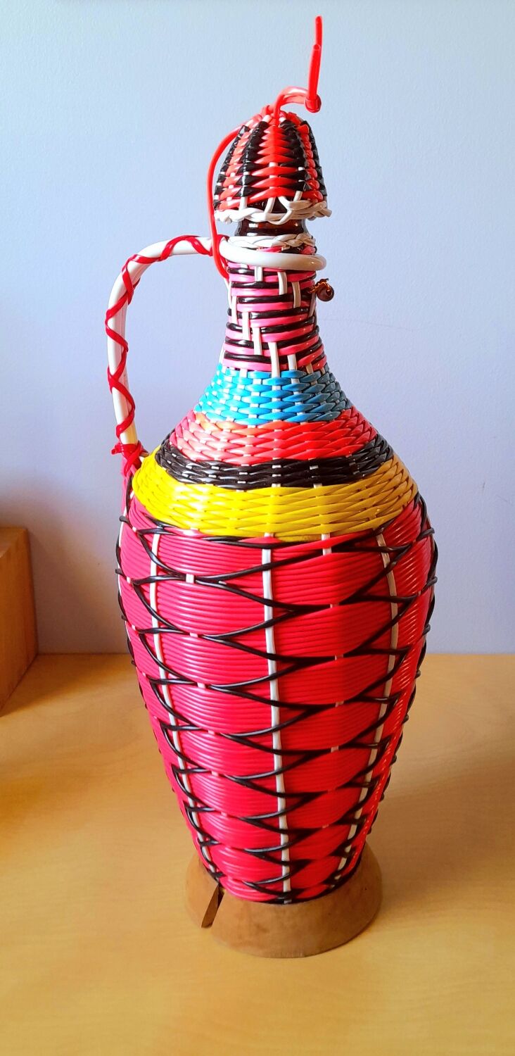 Scoubidous bottles from the 60s