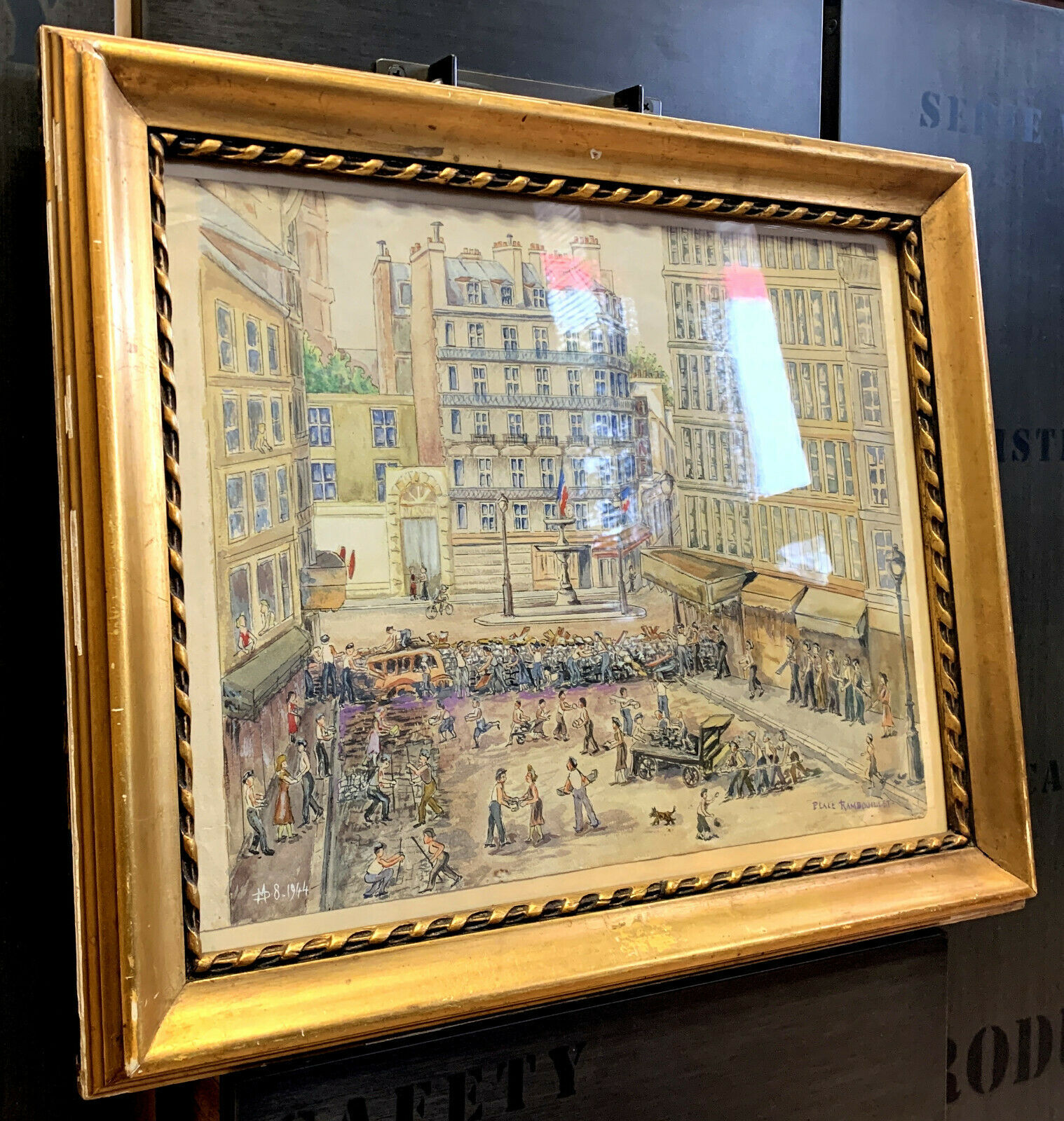 Paris animé , la place Rambouillet, Aout 1944, École Française du XXeme