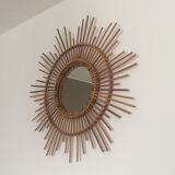 Mirror rattan Sun. 70 cm. 60 years.