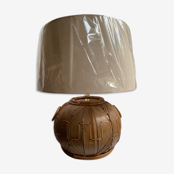 Lampe de table bambou vintage