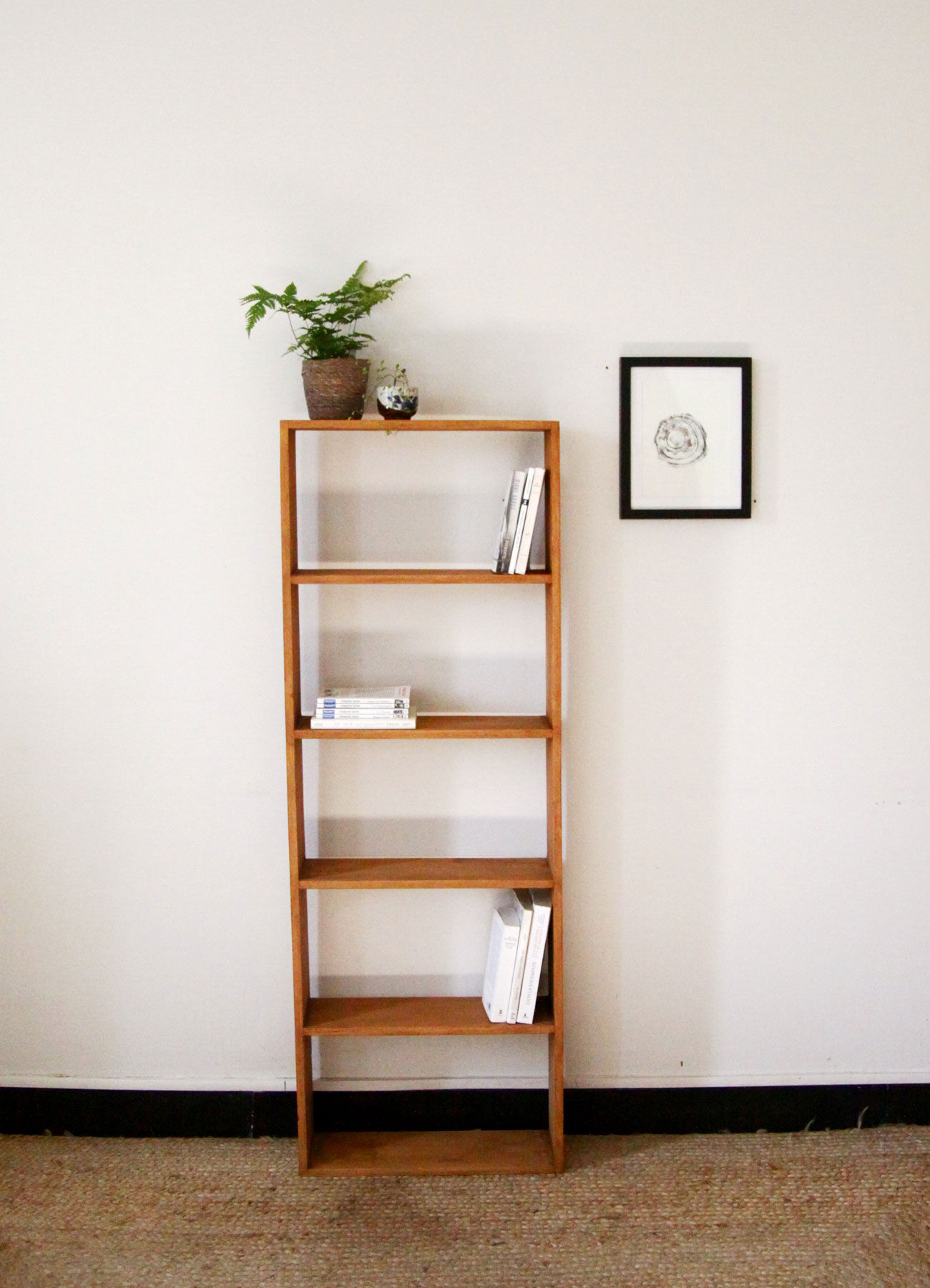 Solid wood bookcase shelf