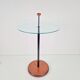 Postmodern Side Table with Ball Handle and Glass Top, 1980s