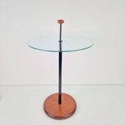 Postmodern Side Table with Ball Handle and Glass Top, 1980s