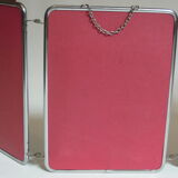Mirror barber triptych 24 x 17 cm red back