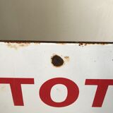 Double-sided enamelled plate sign flag Total Gas